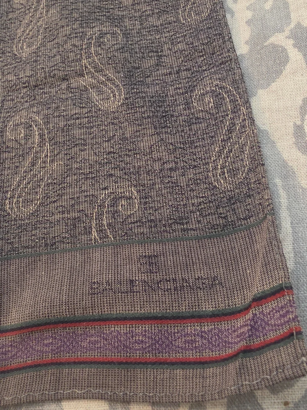 Vintage Balenciaga Paisley Scarf 17x17